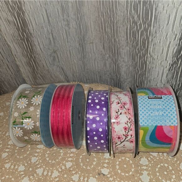 5 Pack Kirkland Wire Edged Pattern Ribbon 50 yrd x 1.5 new - Picture 4 of 6